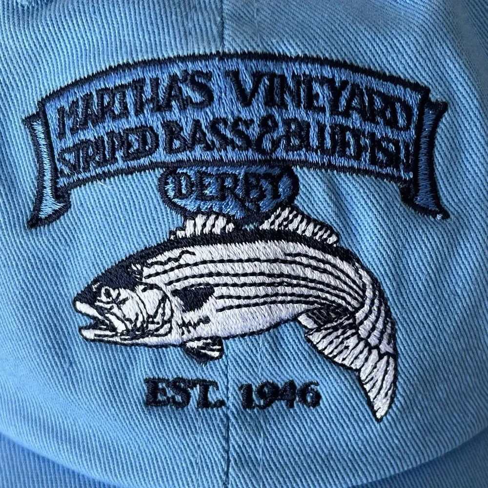 Vineyard Vines Marthas Vineyard Striped Bass & Bluefish Derby Baseball Hat Blue